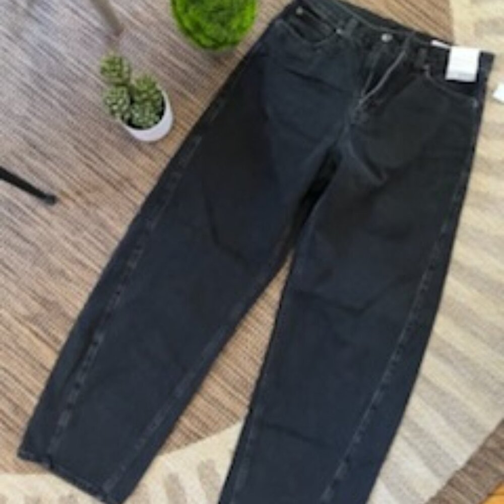 GAP Womens Black Barrel Jeans